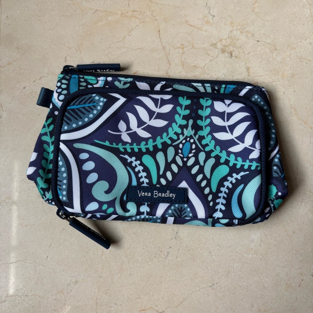 Vera Bradley Blue Island Medallion Lighten Up Travel Cosmetic Bag